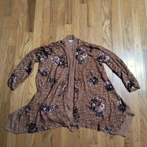 Maurice's floral cardigan, size medium, burnt orange